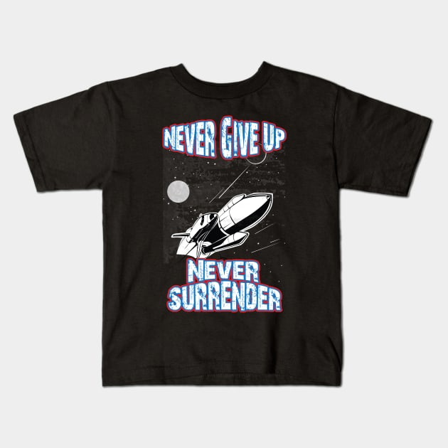 Never Give Up Never Surrender, Trump 2024, Usa 2024 election Kids T-Shirt by chidadesign